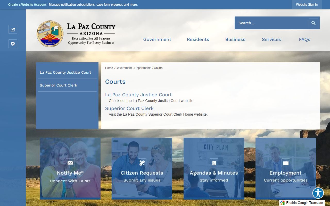 La Paz County courts portal