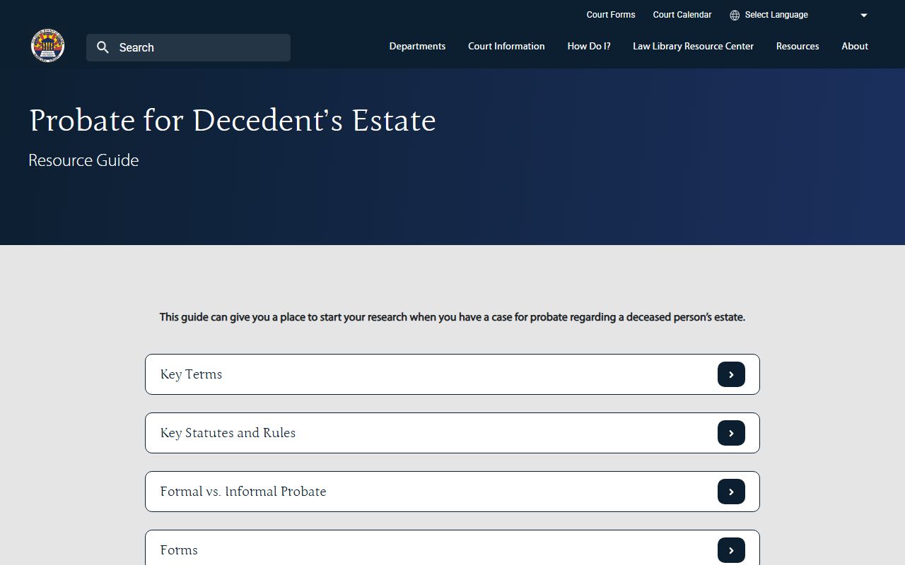 Maricopa County Superior Court probate resource guide