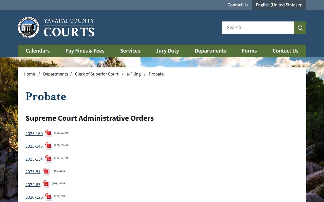 Yavapai County probate e-filing information